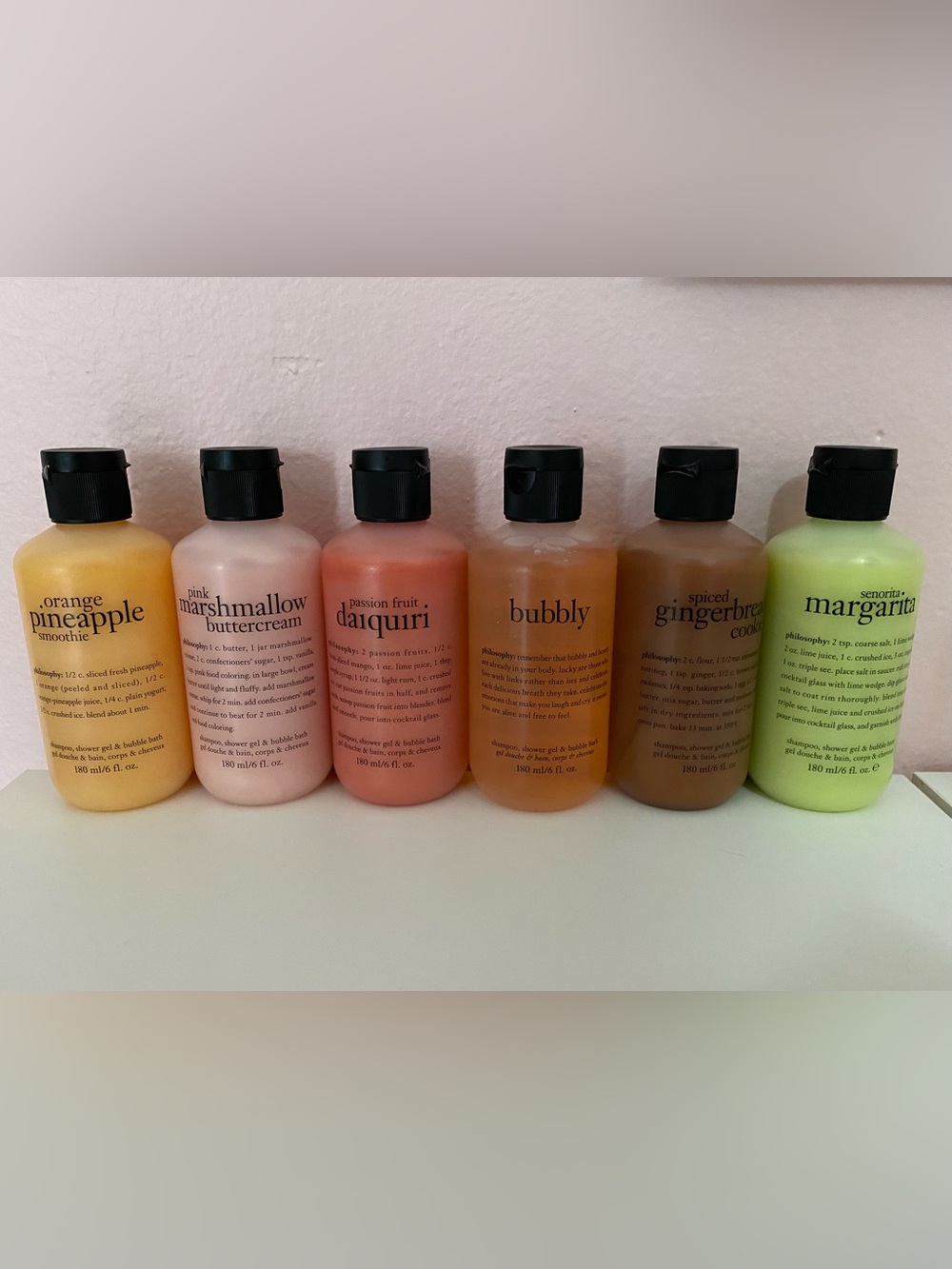 Philosophy Mini Shower Gel Set – Assorted Fruit & Dessert Scents (6-Pack)
